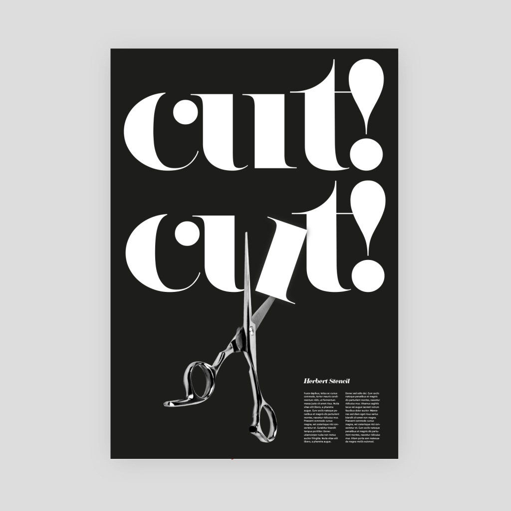 Cut Cut - Herbert Typeface Poster y Studio K95