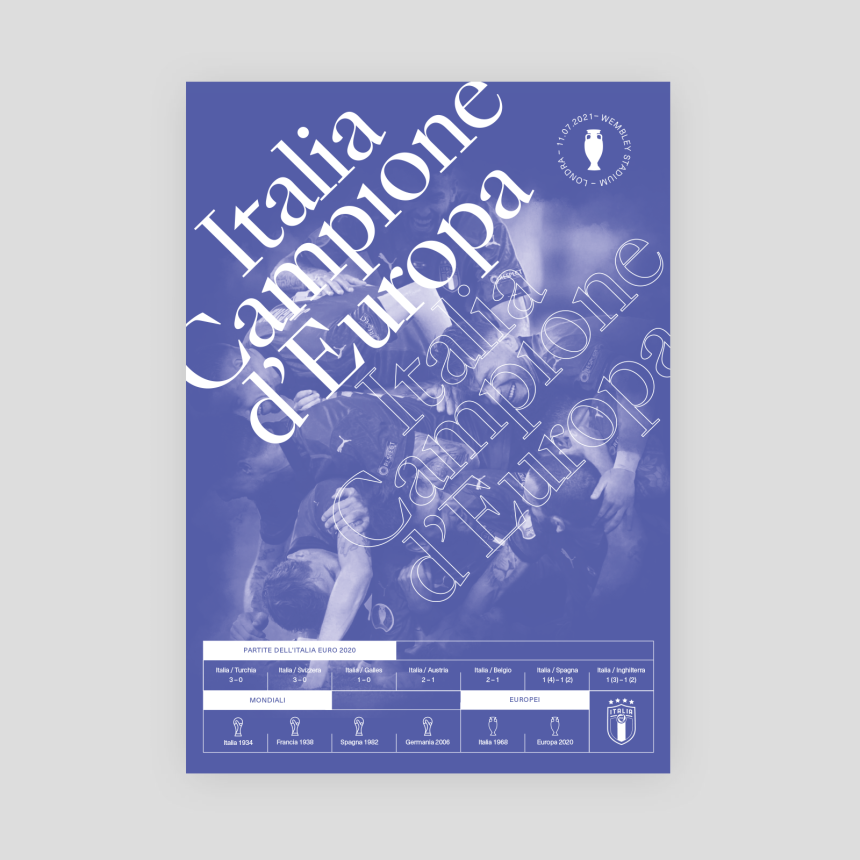 Italia Campione d'Europa 2020 - Herbert Typeface Poster by Studio K95